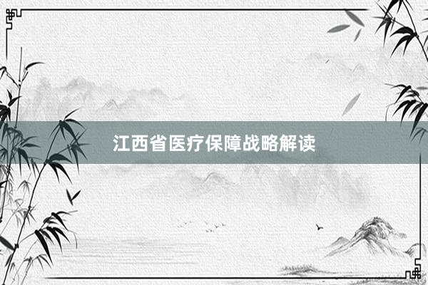 江西省医疗保障战略解读